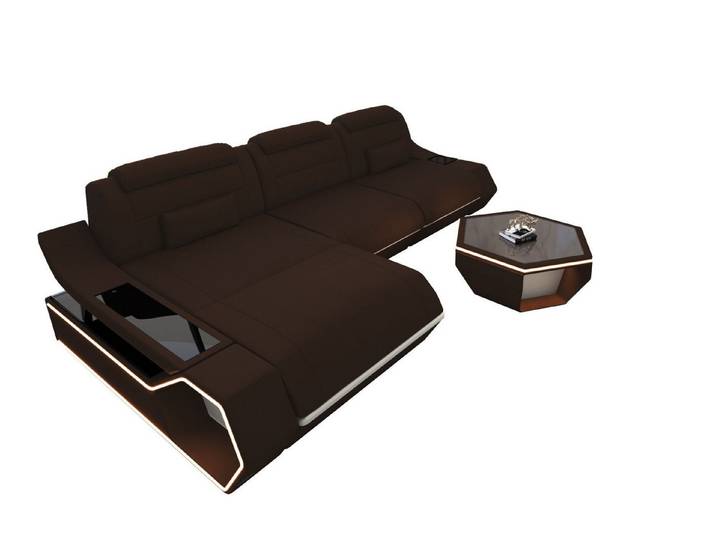 Sofa Dreams Ecksofa Polster Ecksofa Toscano L Form, LED Beleuchtung