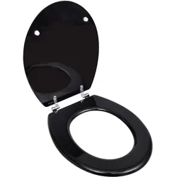 vidaXL Toilettensitz MDF Deckel Schlichtes Design Schwarz