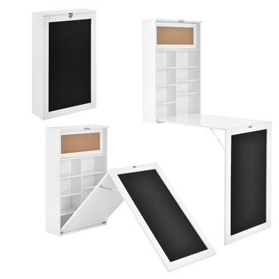 Helloshop26 - Klappbarer Wandtisch Klappbarer Wandschreibtisch MDF 156 cm weiß 03_0004357