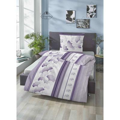 Bettwäsche BIBERNA "Konstantin", lila (flieder), B/L: 155cm x 220cm, 1 Stk., 1 Stk., Mako-Satin, B/L: 80cm x 80cm, 2 Stk., Mako-Satin, Obermaterial: 100% Baumwolle, Bettwäsche, Bettwäsche, Mako-Baumwoll Satin Qualität aus 100% Baumwolle