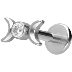 Titan Labret mit Innengewinde 2 MONDE + KRISTALL