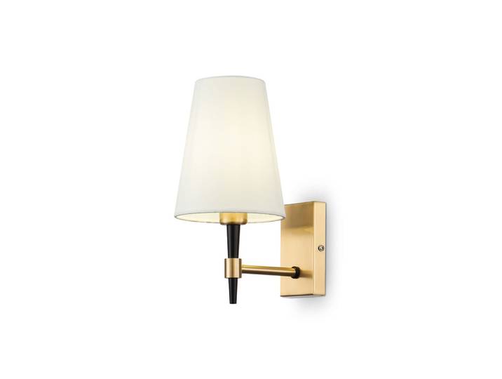 Applique murale de style classique avec abat-jour en tissu blanc
