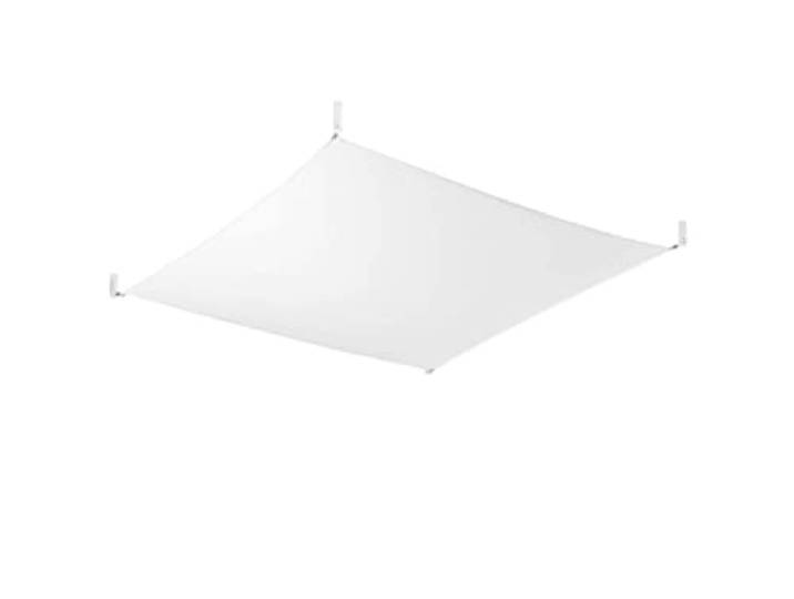 SOLLUX lighting Luna 2 Plafonnier Design Minimaliste Moderne pour Salon Chambre Alimenté par Ampoules G13 4 x 9 W Incluses dans l'EnsembleRéalisé en Tissu Blanc 105x105x15cm