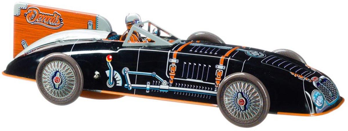 Marxu Handgemaakte Blikken Racewagen Dennis Racer voor Volwassenen - 29 cm