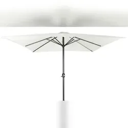 Lex Alu Sonnenschirm 2,5x2,5 m quadratisch Kurbelschirm Gartenschirm Balkon beige : Beige