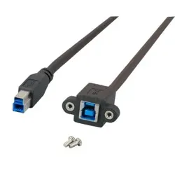 EFB K5264SW.0, 5 USB3.0 Verlängerungskabel B-B, St.-Einbaubuchse 0, 5m schwarz K5264SW05