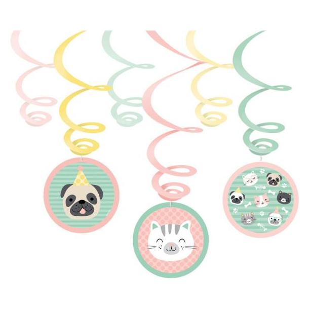 Riethmüller 6 Deko-Spiralen Hello Pets Folie / Papier 80 cm (6 Stk.) (9906548)