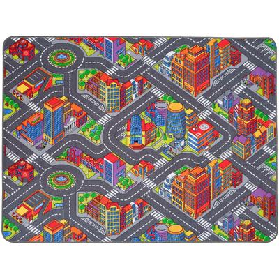 Kinderteppich "Spielteppich BIG CITY, Made in Belgium", bunt, B:160cm H:5mm L:200cm, Polyamid, PRIMAFLOR-IDEEN IN TEXTIL, Teppiche, Kinderteppich, Straßen-Teppich, Straßenbreite ca. 9 cm, Kinderzimmer