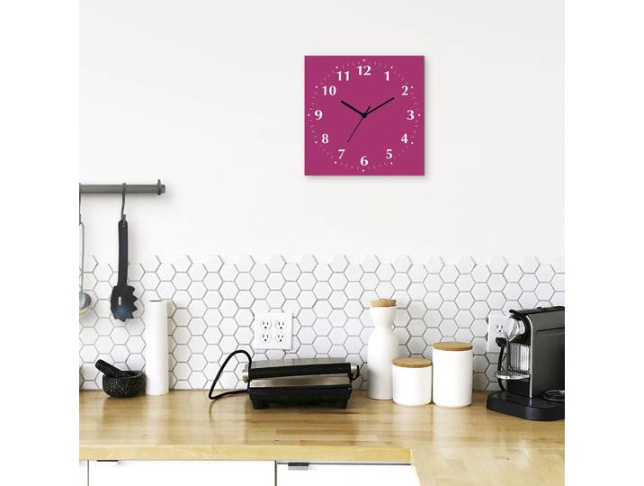 Wanduhr ARTLAND Uni Trendfarben , pink, B:30cm H:30cm T:0,3cm, Wanduhren, Wanduhr, wahlweise mit Quarz- oder Funkuhrwerk, lautlos ohne Tickgeräusche