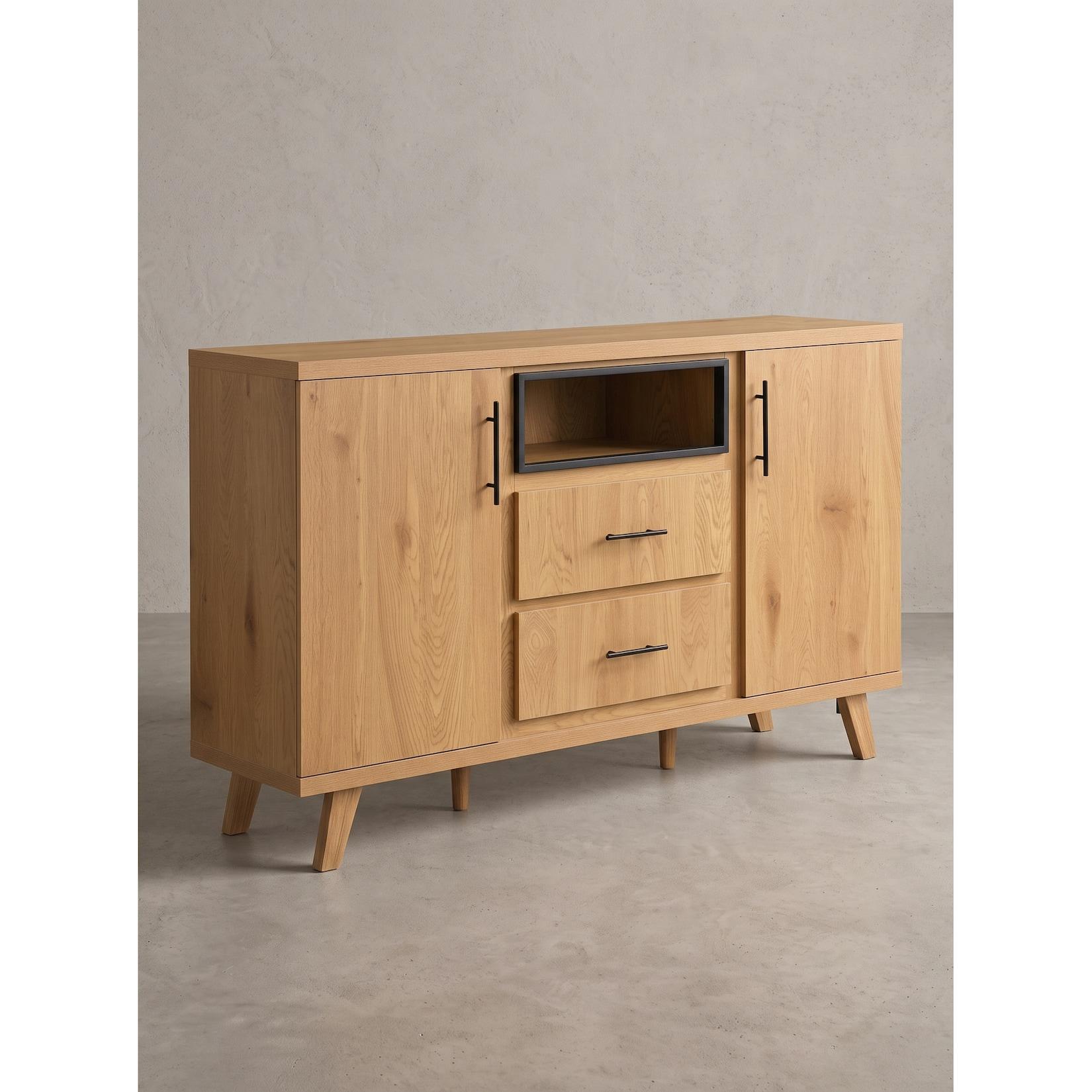Sideboard MDF Eichenoptik 150x40x95 cm - BASSANO Kadima Design
