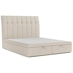 POLSTERBETT Kelsea mit Stauraum 160/200 cm Hellbeige im Megan Stoff