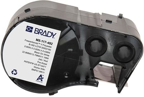 Brady M5-117-492 FreezerBondz etiquetas de poliéster preto sobre branco 12,7 mm x 25,4 mm