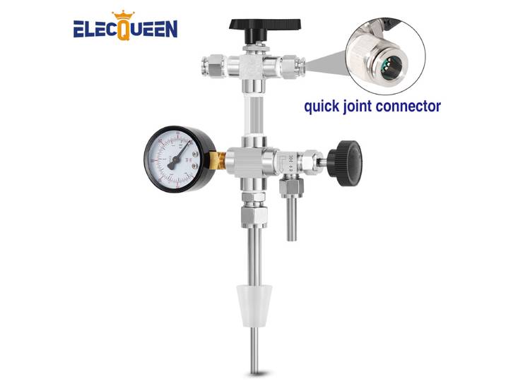 Remplisseur de bouteille à contre-pression avec connecteur à joint rapide, embouteillage de bière et transfert, éviter les allergies à l'air et manomètre (0-60psi)