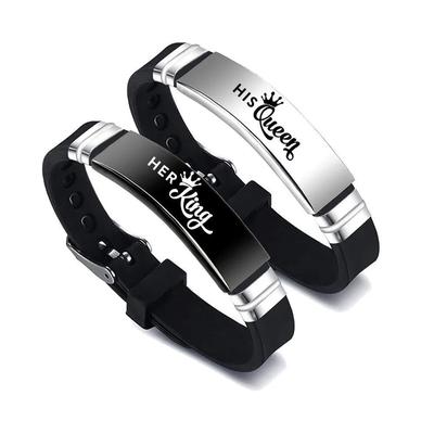 His Queen Her King Couple Bracelet Set e