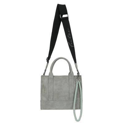 Henkeltasche FRITZI AUS PREUSSEN "Fritzi SquareN", Damen, Gr. B/H/T: 11cm x 26cm x 21cm, grau, Lederimitat, unifarben, Taschen, mit abnehmbarem Schlüsselband