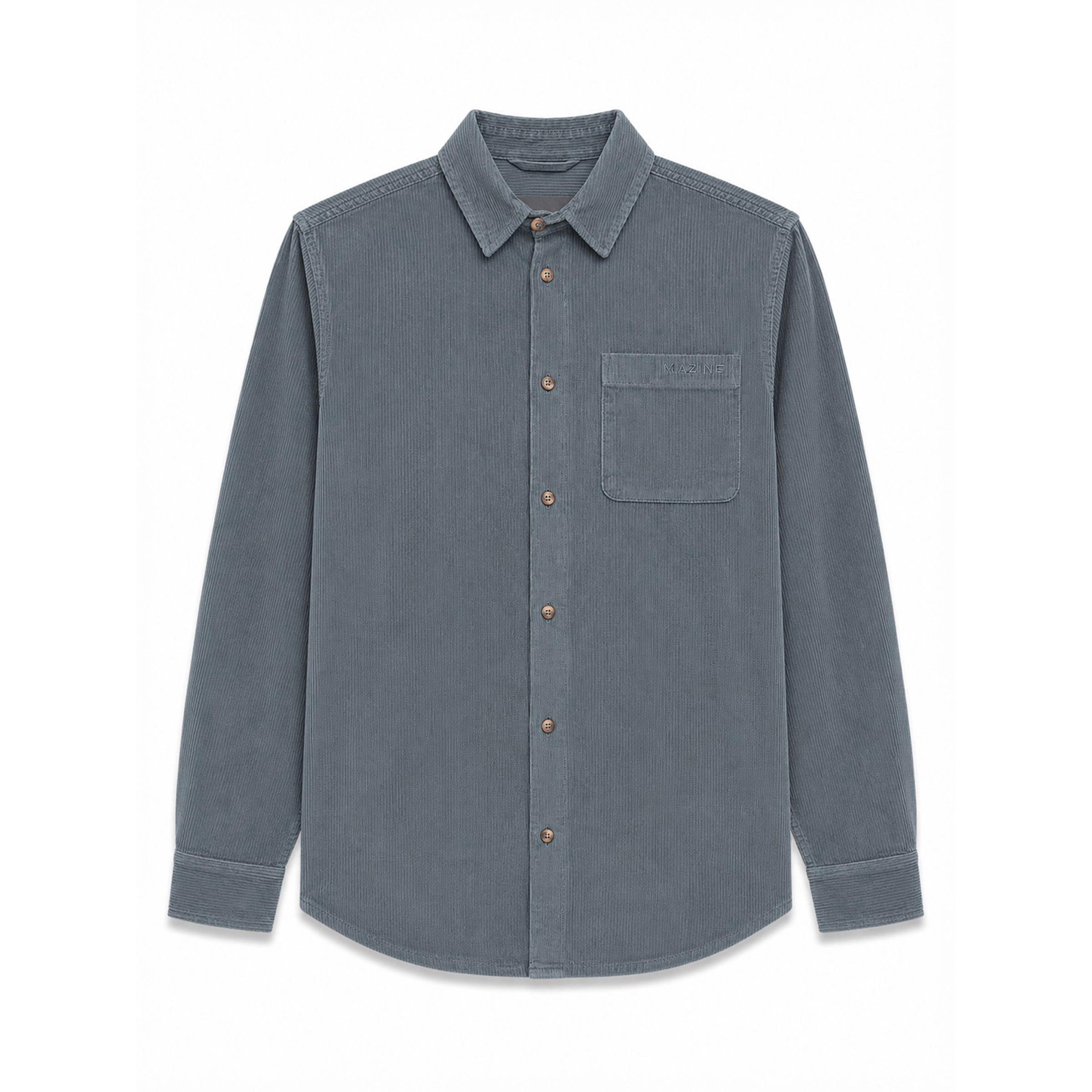 Mazine Pocket Corduroy Herren Hemden grau Größe S Lifestyle Hautfreundlich