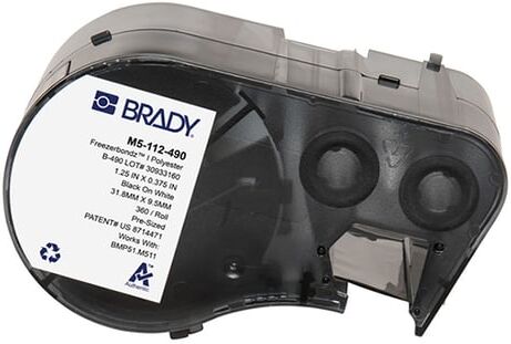 Brady M5-112-490 etiquetas de poliéster preto sobre branco 31,75 mm x 9,53 mm