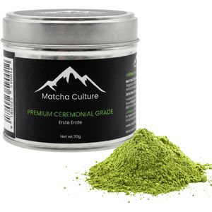 Matcha-Culture Matcha Grünteepulver Ceremonial Grade, aus Uji in Japan, Premium, erste Ernte & steingemahlen, 30 g