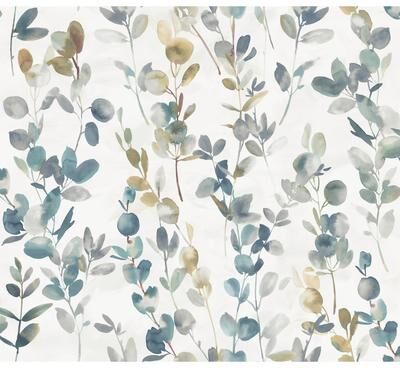 Candice Olson Joyful Eucalyptus Turquoise Wallpaper