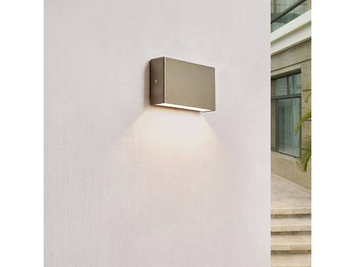 Außenwandleuchte Karline Arcchio, alu / grau / zink, Edelstahl, Modern, Wandlampe