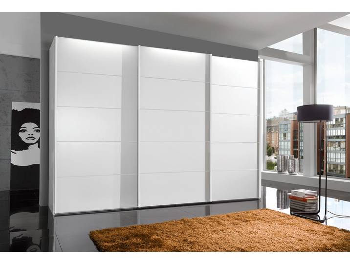 Schwebetürenschrank, Holzwerkstoff, Weiß, 250×216×67 cm, 3 Türen, Wiemann Westside
