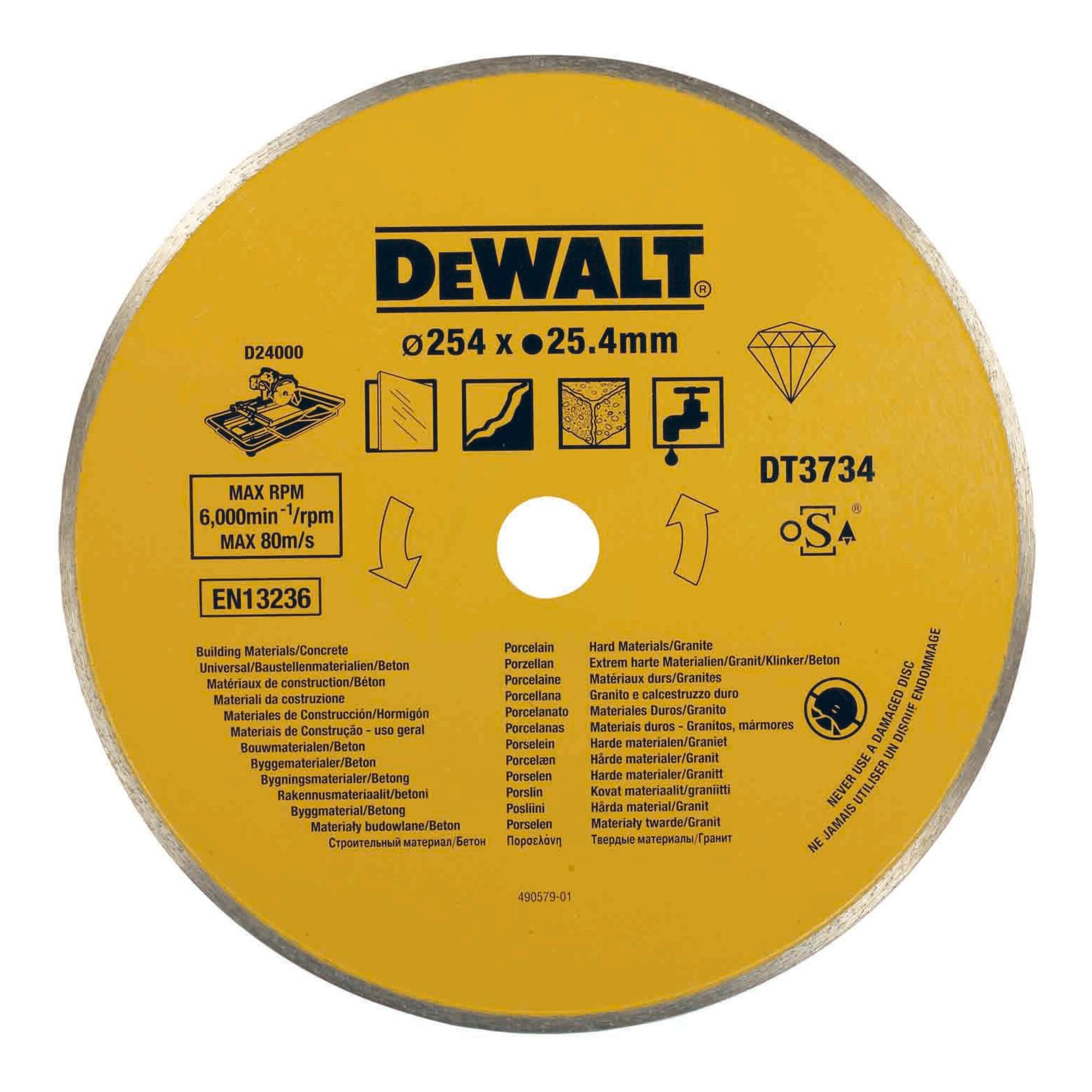 DeWalt DT3734-XJ Diamanttrennscheibe Eco4 250 mm für Trockenschnitt von Fliesen oder Keramik)