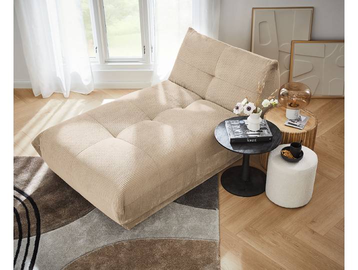 Élément de canapé Chaise longue Nielson Marron Velours côtelé Riffka 105 x 80 x 185cm