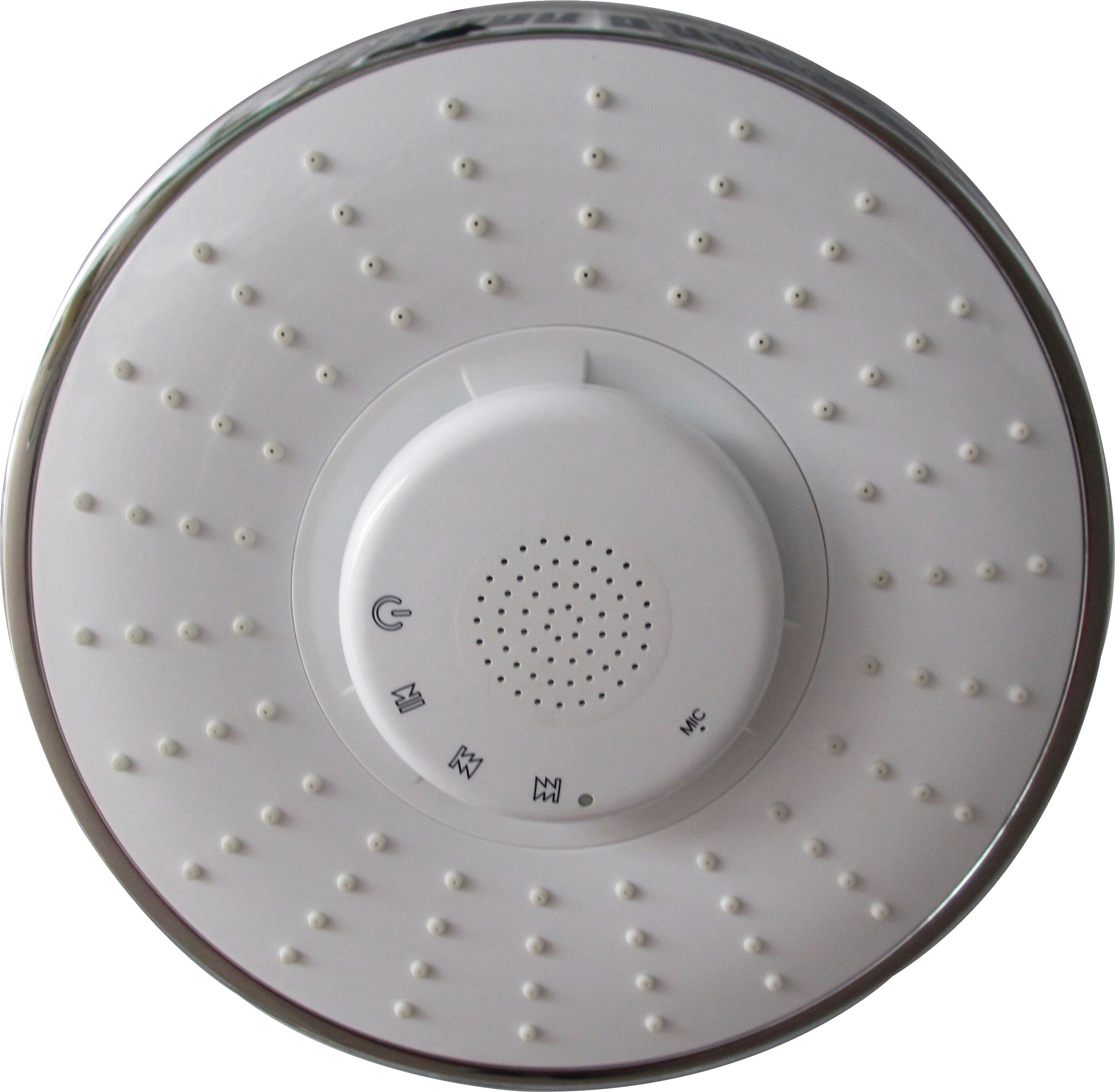 Regenduschkopf ADOB "Bluetooth", grau (chromfarben), B:21cm, Duschköpfe, Regenduschkopf, mit Bluetoothlautsprecher für Musik oder Telefon chromfarben Einheitsgröße