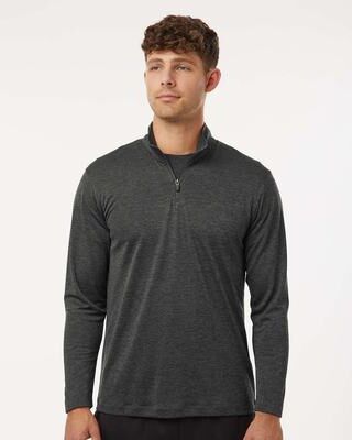 AllPro 4HM700 Athletic Men's Pro-Lock Performance Mélange Quarter-Zip Pullover Top in Black Melange size 2XL   Polyester