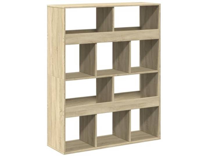 GFMGUEMV Raumteiler Sonoma-Eiche 100x33x125,5 cm aus Holzwerkstoff mit 10 Fächern, vielseitiges Regal für Bücher und Dekoration, pflegeleicht durch Glatte Oberfläche
