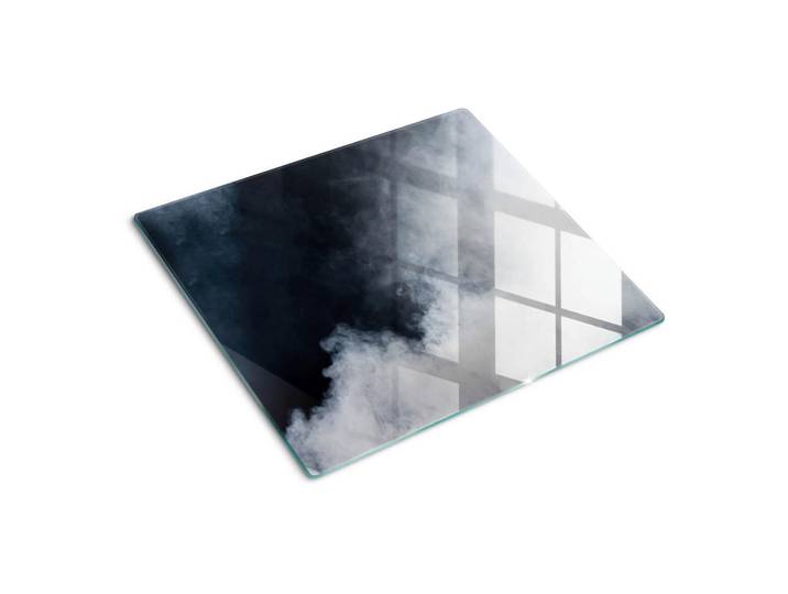 Tulup Glasplatte 60x52 cm Weißer Rauch, Schwarz, Glas, 60x0.4x52 cm, Küchen, Küchenelektrogeräte, Herde, Herdabdeckplatten