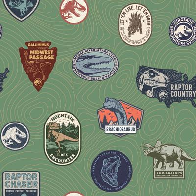 Jurassic World Badges Peel and Stick Wallpaper by RoomMates