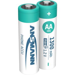 Ansmann Akku Phone DECT maxE, 1,2 V, 1300 mAh, AA, NiMH, 2 Stück
