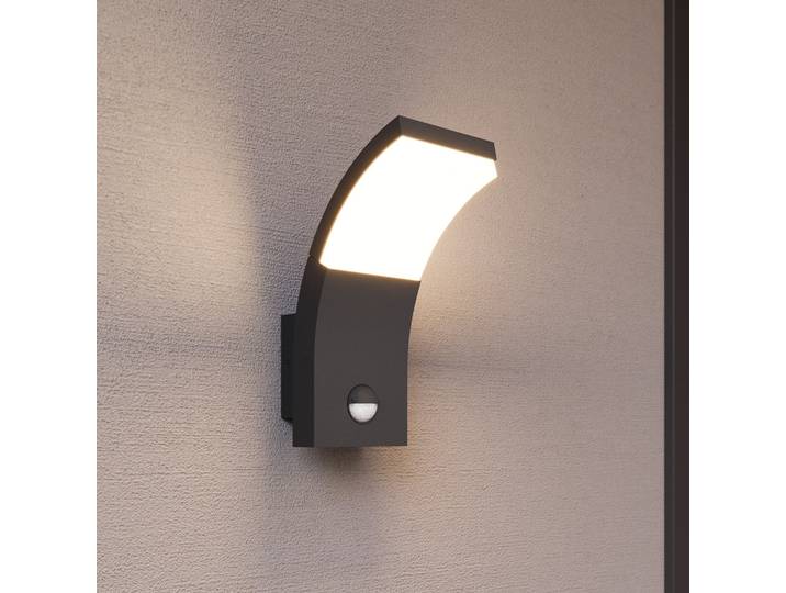 Timm Applique Murale d'Extérieur IP54 w/Sensor Graphite - Lucande - Terrasse - Moderne - Aluminium - À ampoule unique