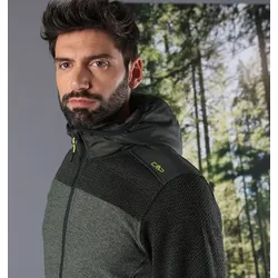 Mode&Accessoires CMP F.Illi Campagnolo CMP Herren Knit Tech Fleecejacke mit Kapuze - Mehrfarbig - 54