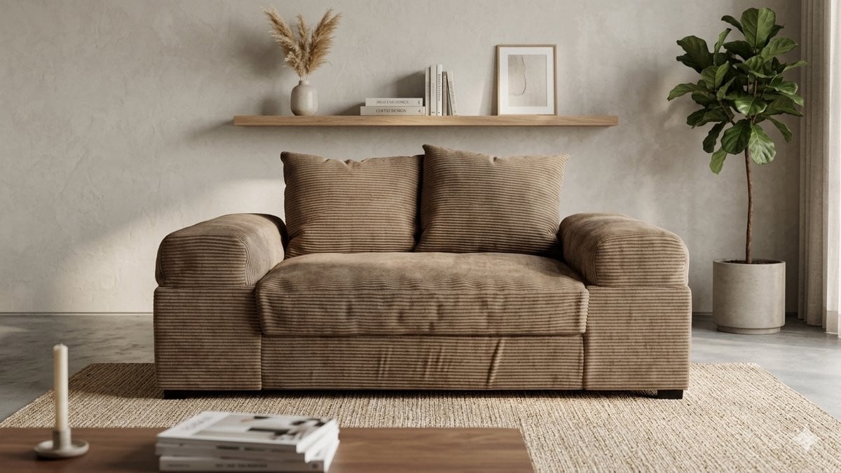 Big Sofa Fatguy Small Zitbank met slaapfunctie in corduroy taupe