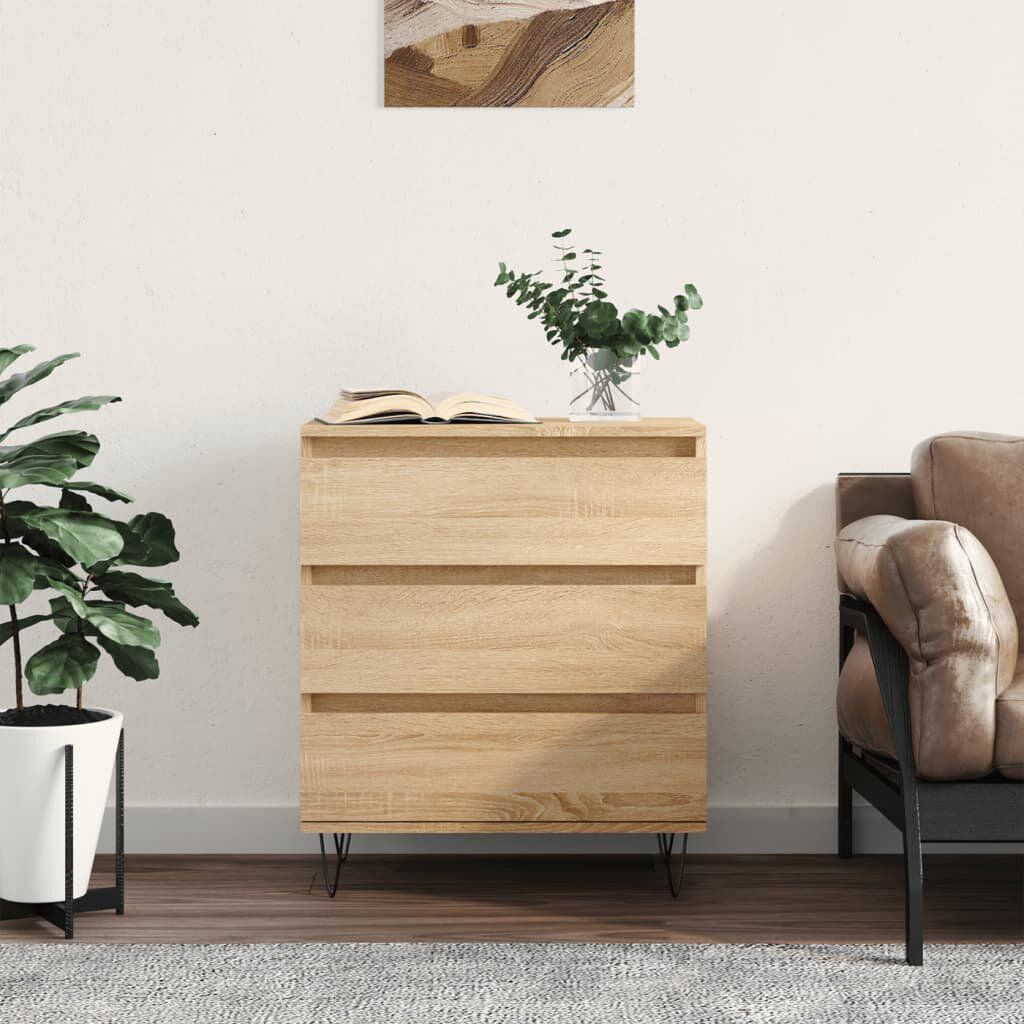 Latitude Run Chantell Side Table Sonoma Oak 70cm H X 60cm W X 35cm D