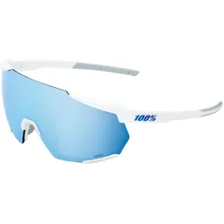 100%, Damen, Sportbrille, Racetrap 3.0 (Matte White, Blau), Weiss