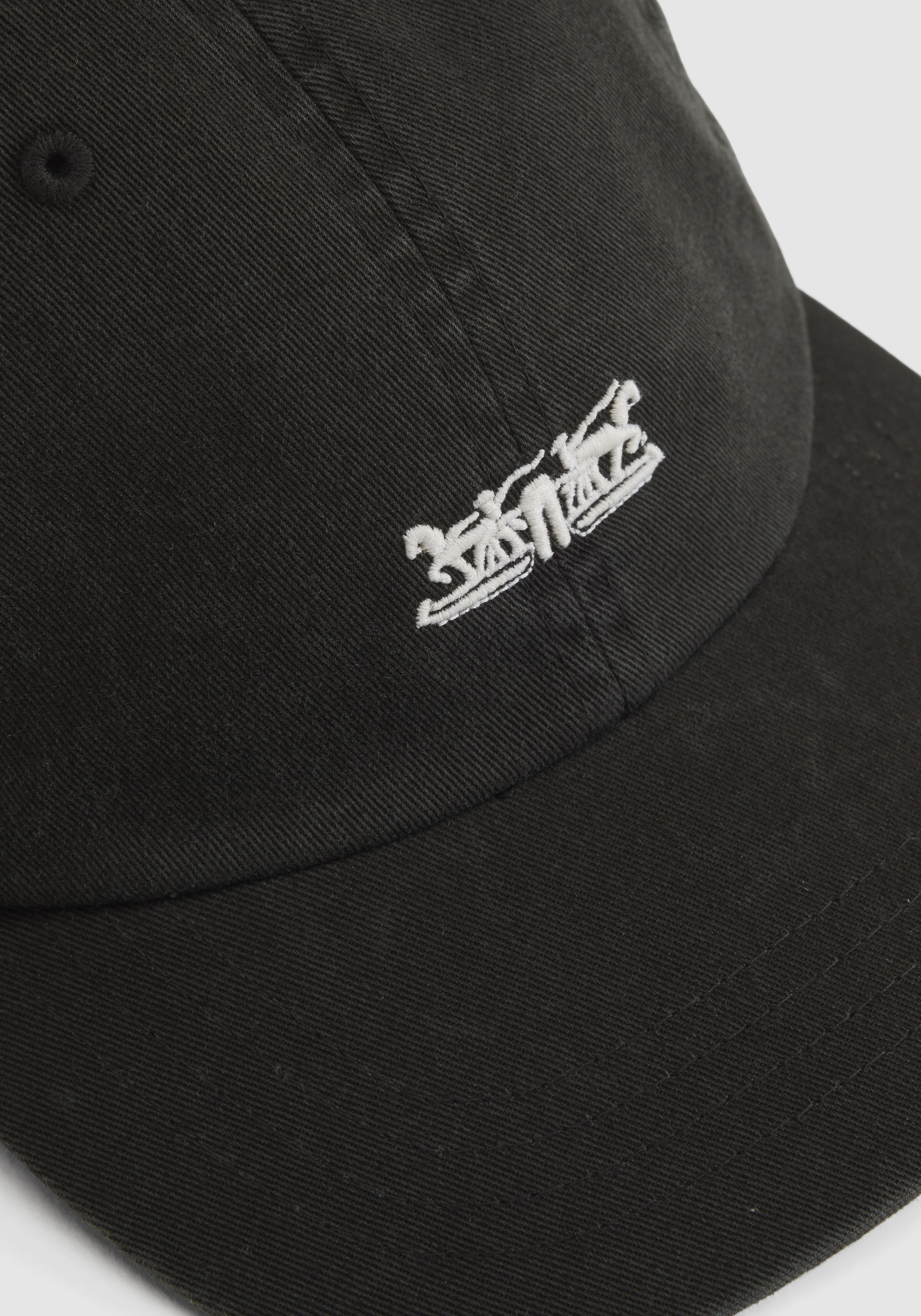 Baseball Cap LEVI'S "ROCKRIDGE DAD CAP", schwarz (anthrazit night), Web, Baumwolle, unifarben, Caps Baseball Cap, mit Stickerei anthrazit night Einheitsgröße