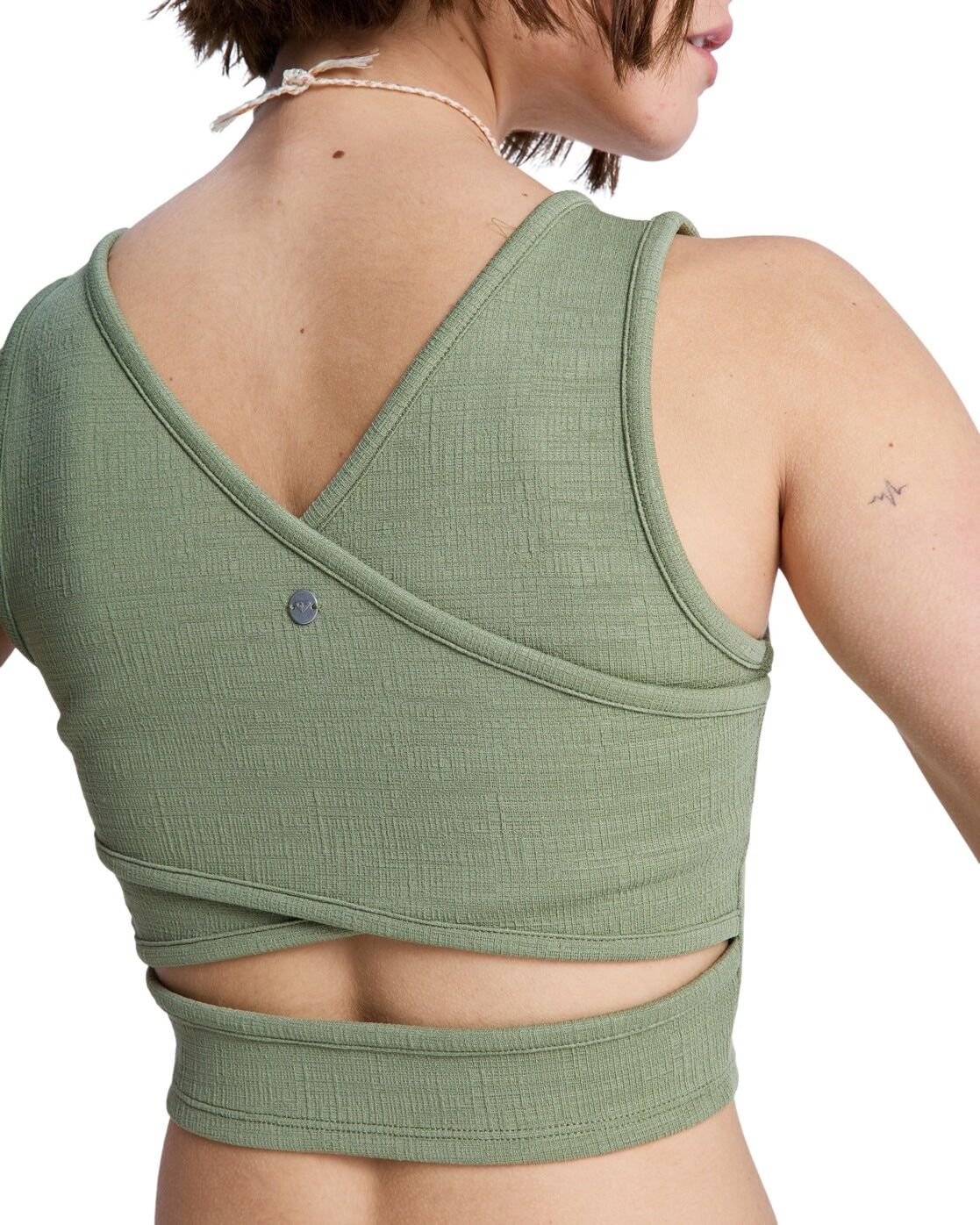 Crop-Top ROXY "Good Keepsake", Damen, Gr. S, olivgrün, Obermaterial:97% Polyester, 3% Elasthan., Tops Crop-Top