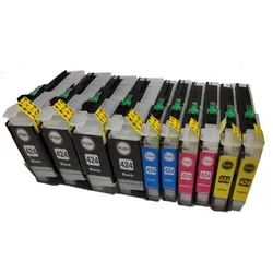 10x Tintenpatronen kompatibel f. DCP-J1200DW  ersetzt Brother LC-424 Tintenpatronen
