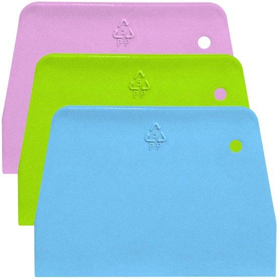 Unyqoos 3-delige set deegschrapers met antislip siliconenhandvat, voedselveilig PP-materiaal, vaatwasmachinebestendig
