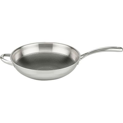 Wok ELO PREMIUM "Relief Evolution Wokpfanne", silber (edelstahl), B:31,5cm H:8,5cm L:55,5cm Ø:30cm, Pfannen, Wok, durchgehender Aluminium-Kern, außen magnetischer Edelstahl