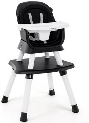 Costway 6-in-1 Convertible Baby High Chair with Adjustable Removable Tray-Black