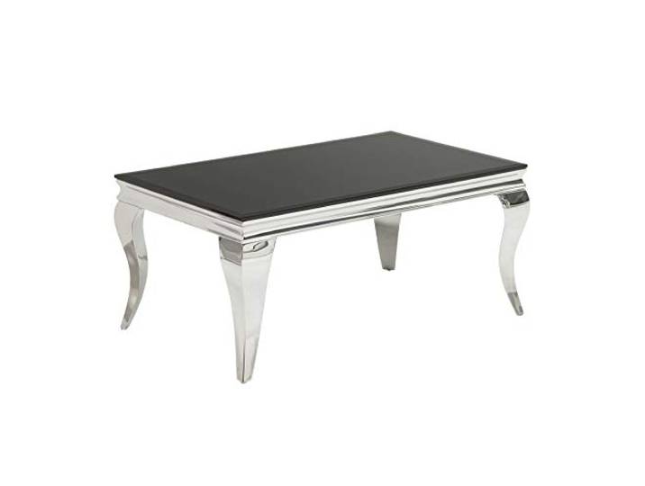 invicta INTERIOR Couchtisch MODERN BAROCK 100cm - schwarz Silber - Opalglas hochwertig, stabile Konstruktion, glamouröses Flair, eleganter Look, für Wohnräume, robust, Edelstahlgestell