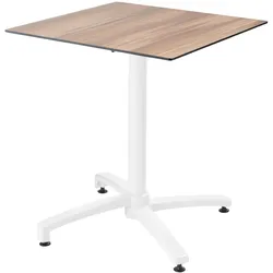Oviala Business Quadratischer Terrassentisch 70 x 70 cm neigbar Laminat Eiche dunkel