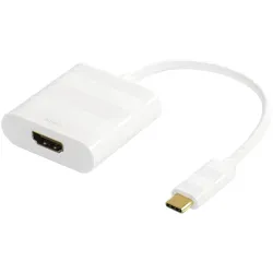Deltaco Adapter USB 3.1 till HDMI Typ C ha - HDMI ho 4K UHD vit (HDMI), Video Adapter, Weiss