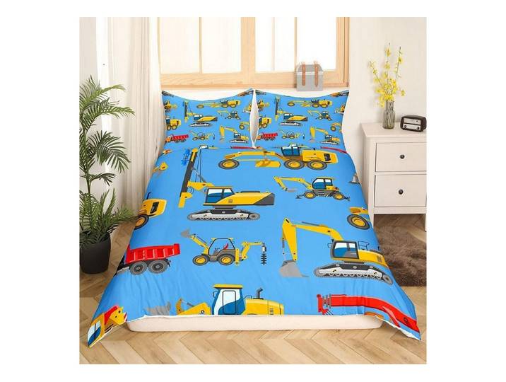 LuxusKollektion Kinderbettwäsche Bettwäsche-Set Bagger 155x220 2-tlg