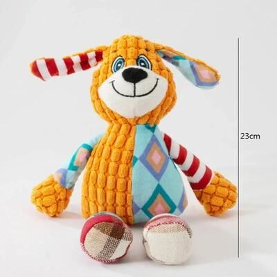 Happy Pet Pantry Pet Plush Toy Cat Dog Puzzle Toy Cute Animals Bite Resistant Interactive Squeaky Chew Toy 2