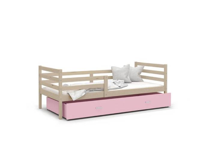 Lit Enfant Milan 80x160 tiroir Pin - rose